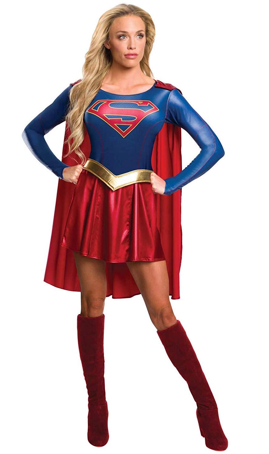 Rubie's Official Supergirl Ladies Fancy Dress, Blue/Red