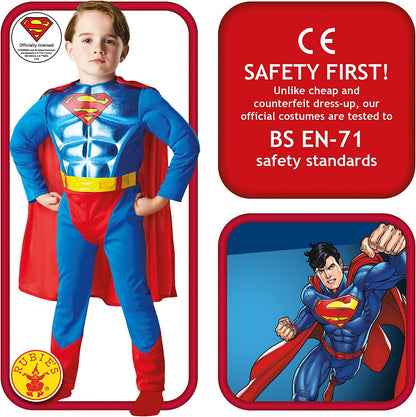 Rubie's Official DC Comics Superman Metallic Chest Costume, Childs Fancy Dress Super Hero