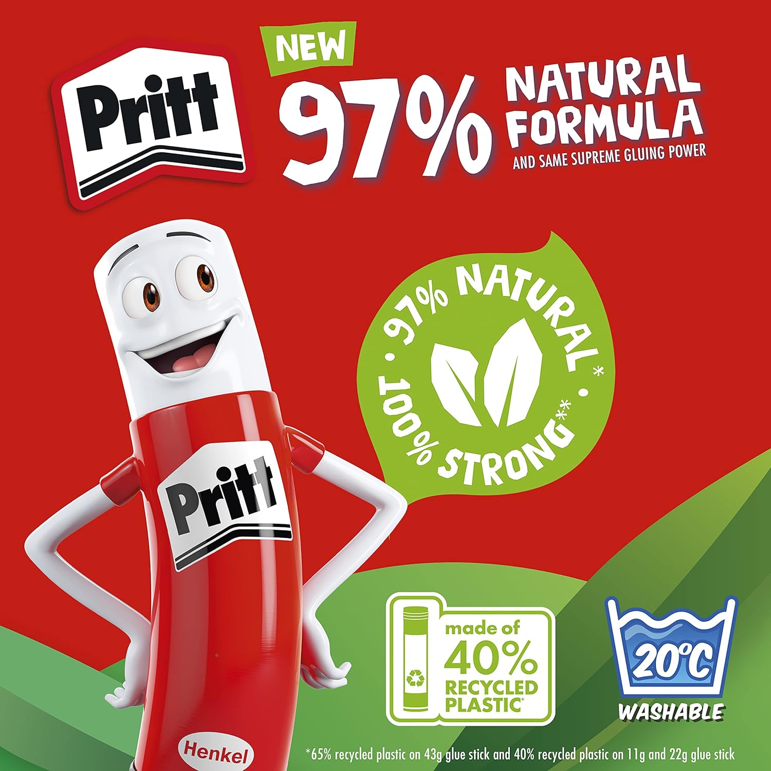Pritt Glue Stick, Safe & Child-Friendly Craft Glue for Arts & Crafts Activities, Strong-Hold adhesive for School & Office Supplies, 24 x 43 g Pritt Stick