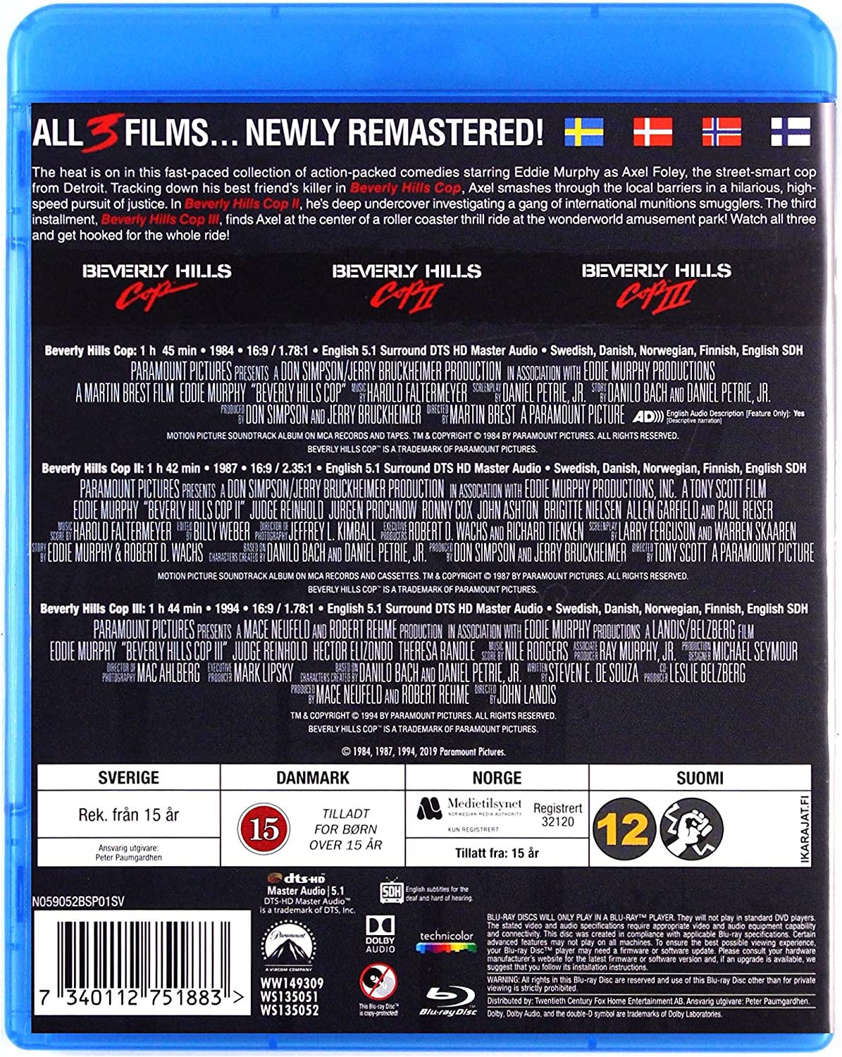 Beverly Hills Cop 1-3   (English audio. English subtitles