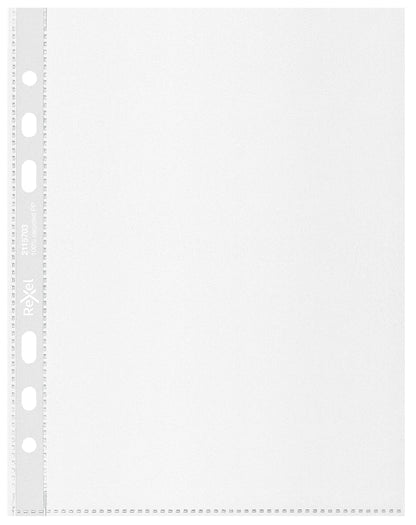 Rexel Recycle A5 Pockets, Embossed Strong PP, 70 Micron, Pack of 100, 2115703