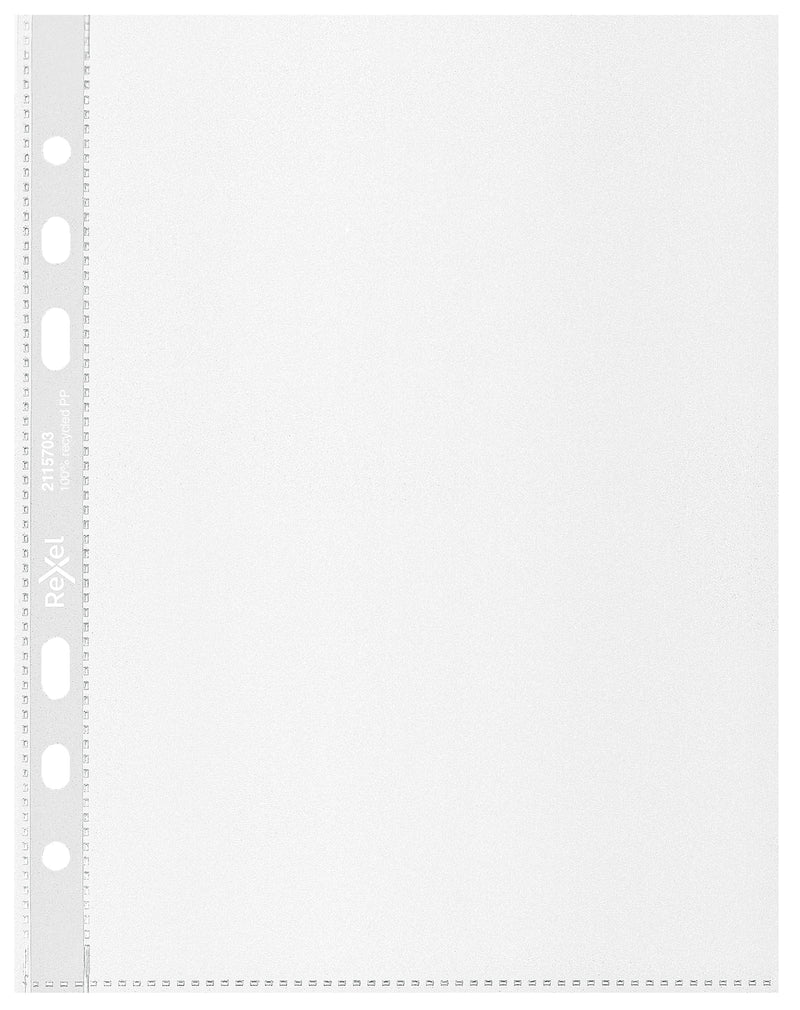 Rexel Recycle A5 Pockets, Embossed Strong PP, 70 Micron, Pack of 100, 2115703