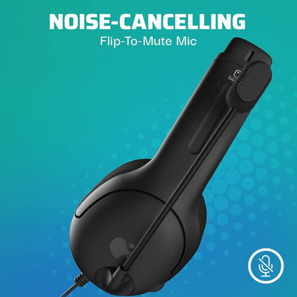 PDP Gaming LVL40 Stereo Headset met Mic for Nintendo Switch - PC, iPad, Mac, laptopcomputer - Noise Cancelling microfoon, Lichtgewicht, Soft Comfort On Ear Headphones, 3.5 mm jack - zwart