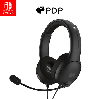 PDP Gaming LVL40 Stereo Headset met Mic for Nintendo Switch - PC, iPad, Mac, laptopcomputer - Noise Cancelling microfoon, Lichtgewicht, Soft Comfort On Ear Headphones, 3.5 mm jack - zwart