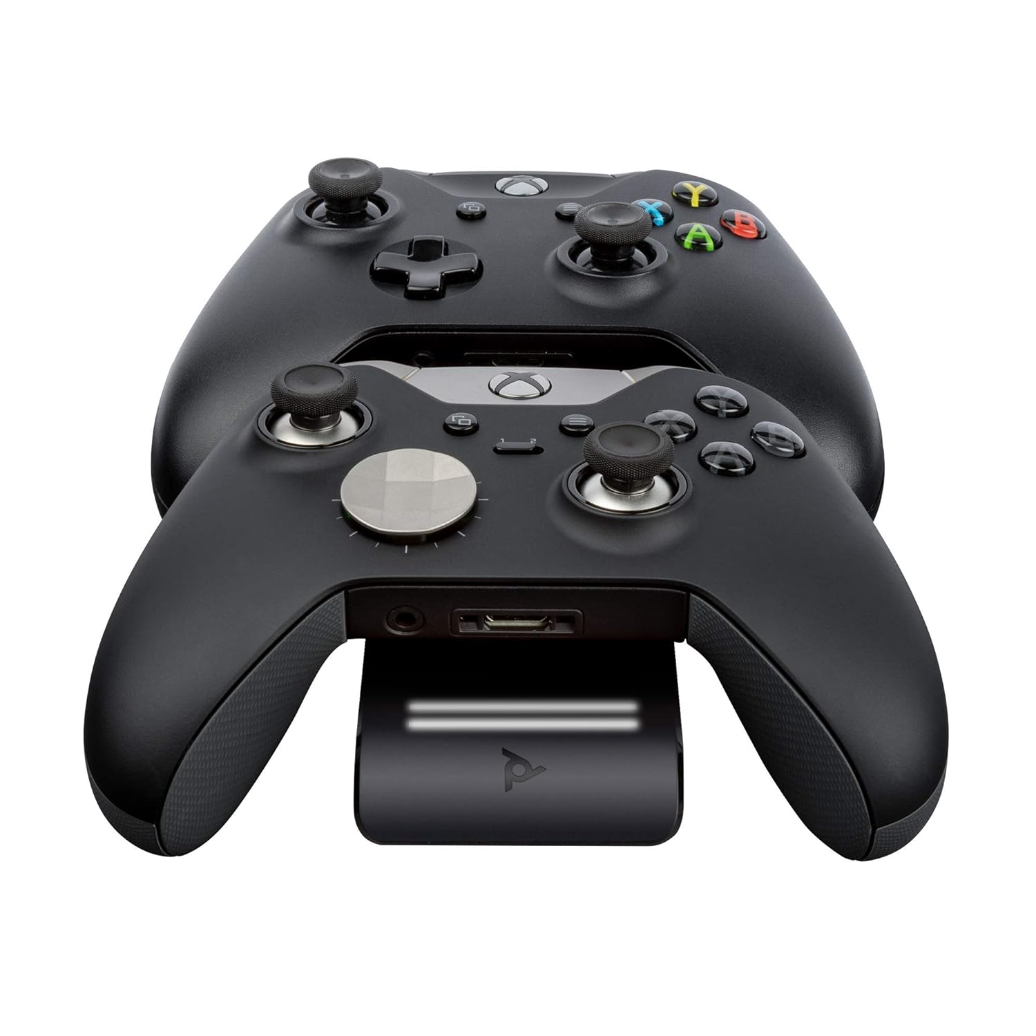 PDP Gaming Dual Ultra Slim Charge System für Xbox Series X/S or Xbox One, Magnetic laden Station für Two Wireless Xbox Controllers, Cinematic Lights mit Auto-Dim, Offiziell Microsoft EU PLUG Black EU