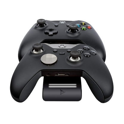 PDP Gaming Dual Ultra Slim Charge System für Xbox Series X/S or Xbox One, Magnetic laden Station für Two Wireless Xbox Controllers, Cinematic Lights mit Auto-Dim, Offiziell Microsoft EU PLUG Black EU