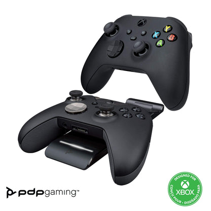 PDP Gaming Dual Ultra Slim Charge System für Xbox Series X/S or Xbox One, Magnetic laden Station für Two Wireless Xbox Controllers, Cinematic Lights mit Auto-Dim, Offiziell Microsoft EU PLUG Black EU