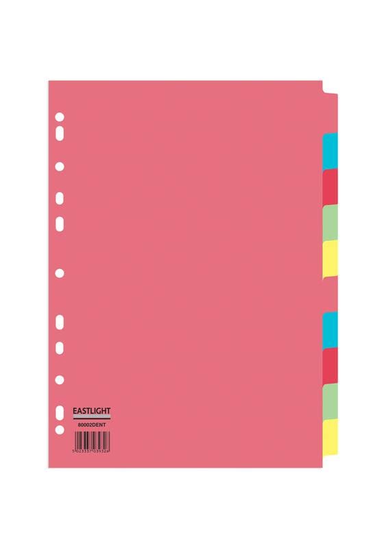10 Part Card Subject Dividers A4