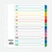 ValueX 824655 A4 Extra Wide Card, Index 1-12, White with Coloured Mylar Tabs