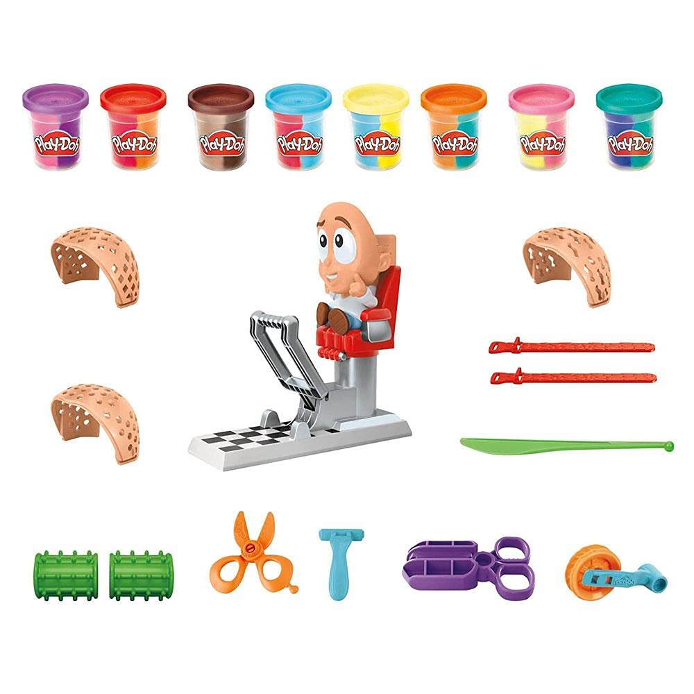 Play-Doh Crazy Cuts Stylist Hair Salon Pretend Play Toy for Kids 3 Years and Up with 8 Tri-Color Cans, 57 Grams Each, Non-Toxic, Multicolor, 6.68 x 27.94 x 21.59 cm CRAZY CUTS Single