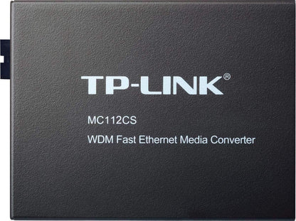TP-Link 10/100 Mbps WDM Media Converter, Complies with 802.3u 10/100Base-TX, 100Base-FX Standards Extends Fiber Distance Up to 20 km (MC112CS