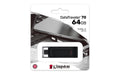 Kingston DataTraveler 70 - DT70/64GB Unidad Flash USB-C, Negro