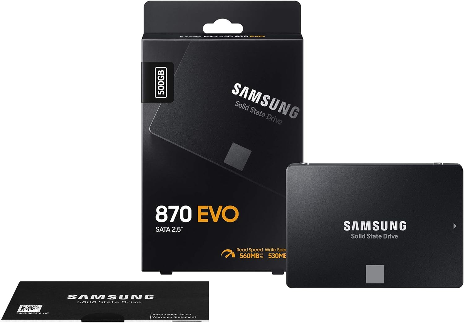 Samsung SSD 870 EVO, 500 GB, Form Factor 2.5 Inch, Intelligent Turbo Write, Magician 6 Software
