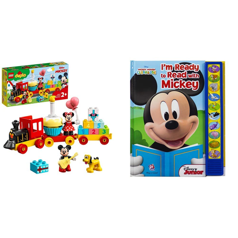 LEGO 10941 DUPLO Disney Mickey & Minnie Birthday Train, Building Toys for Toddlers with Number Bricks, Cake and Balloons, 2 Year Old Girls & Boys Gifts & Disney Mickey Mouse Clubhouse