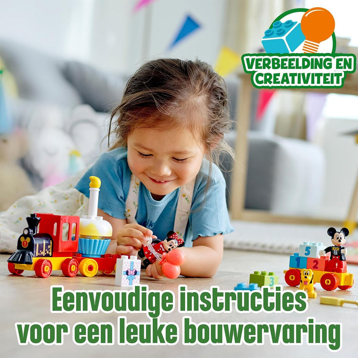 LEGO 10941 DUPLO Disney Mickey & Minnie Birthday Train, Building Toys for Toddlers with Number Bricks, Cake and Balloons, 2 Year Old Girls & Boys Gifts & Disney Mickey Mouse Clubhouse