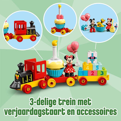 LEGO 10941 DUPLO Disney Mickey & Minnie Birthday Train, Building Toys for Toddlers with Number Bricks, Cake and Balloons, 2 Year Old Girls & Boys Gifts & Disney Mickey Mouse Clubhouse