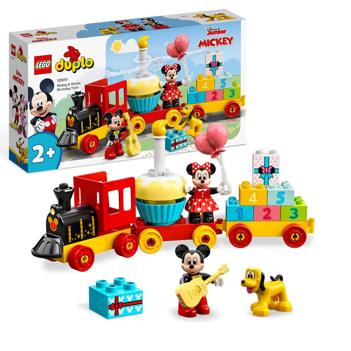 LEGO 10941 DUPLO Disney Mickey & Minnie Birthday Train, Building Toys for Toddlers with Number Bricks, Cake and Balloons, 2 Year Old Girls & Boys Gifts & Disney Mickey Mouse Clubhouse