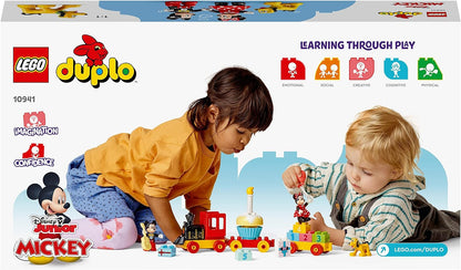LEGO 10941 DUPLO Disney Mickey & Minnie Birthday Train, Building Toys for Toddlers with Number Bricks, Cake and Balloons, 2 Year Old Girls & Boys Gifts & Disney Mickey Mouse Clubhouse
