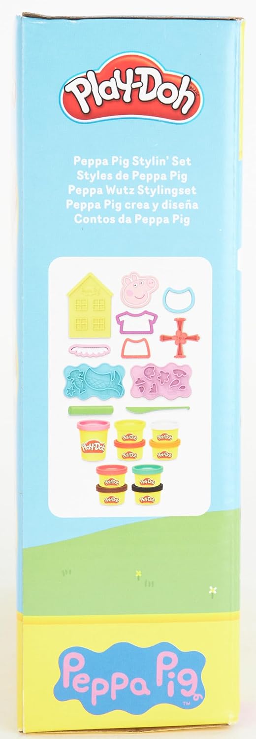 Play-Doh Peppa Wutz Stylingset mit 9 Dosen und 11 Accessoires, Peppa Wutz Spielzeug für Kinder ab 3 Jahren, Multicolour