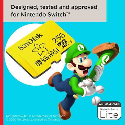 SanDisk 256GB microSDXC UHS-I card for Nintendo Switch- Nintendo licensed Product 256GB Super Mario Super Star