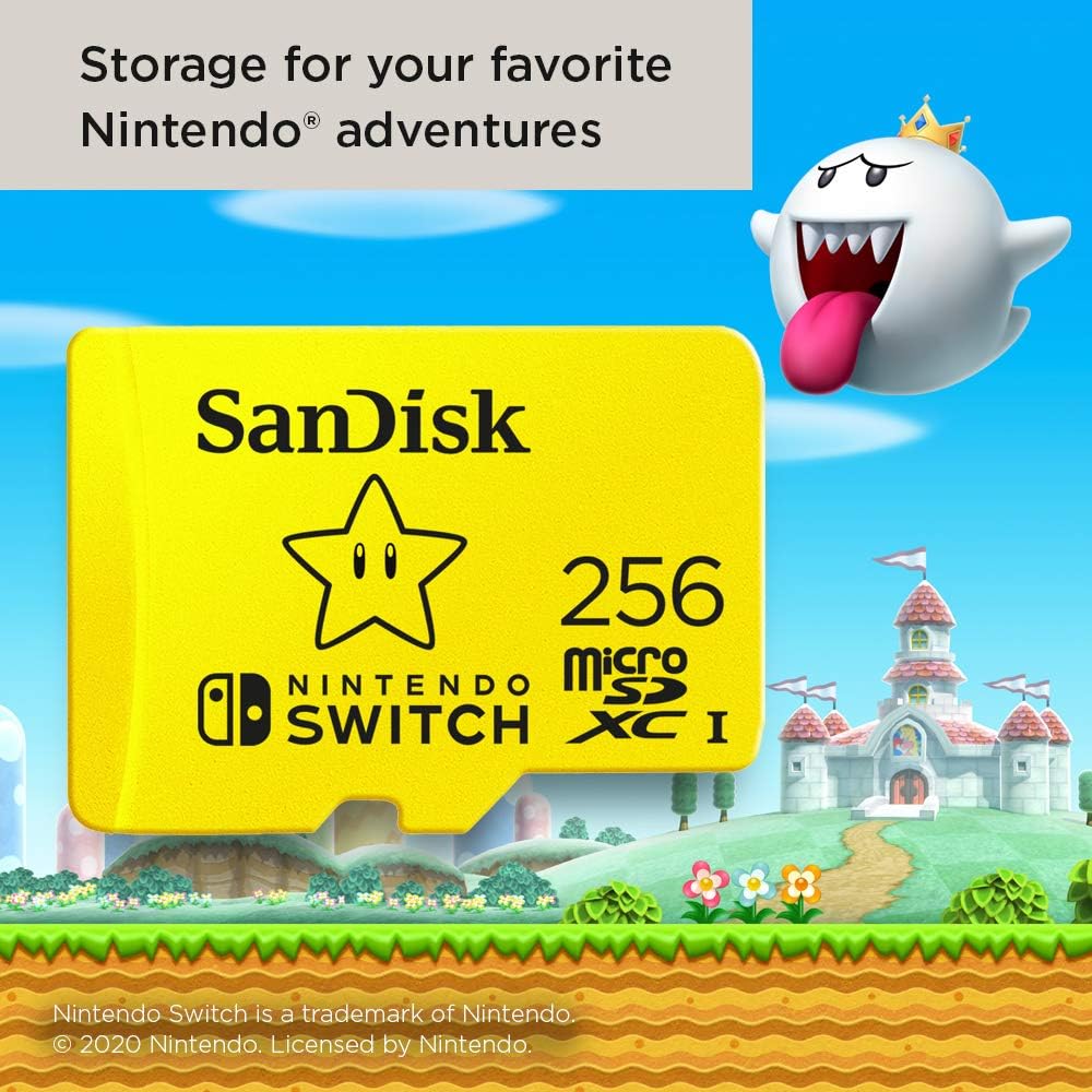 SanDisk 256GB microSDXC UHS-I card for Nintendo Switch- Nintendo licensed Product 256GB Super Mario Super Star