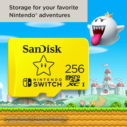 SanDisk 256GB microSDXC UHS-I card for Nintendo Switch- Nintendo licensed Product 256GB Super Mario Super Star