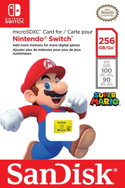SanDisk 256GB microSDXC UHS-I card for Nintendo Switch- Nintendo licensed Product 256GB Super Mario Super Star
