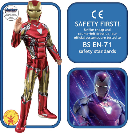 Rubie's Official Marvel Avengers Endgame Iron Man Deluxe Childs Costume, Kids Superhero Fancy Dress
