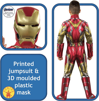 Rubie's Official Marvel Avengers Endgame Iron Man Deluxe Childs Costume, Kids Superhero Fancy Dress