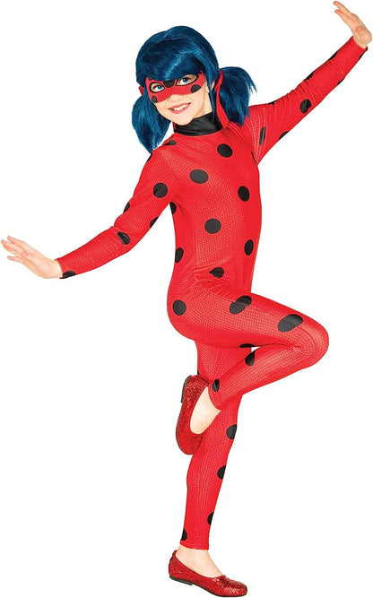 Rubie's Official Miraculous Ladybug Childs Costume and Eye mask, Superhero Fancy Dress