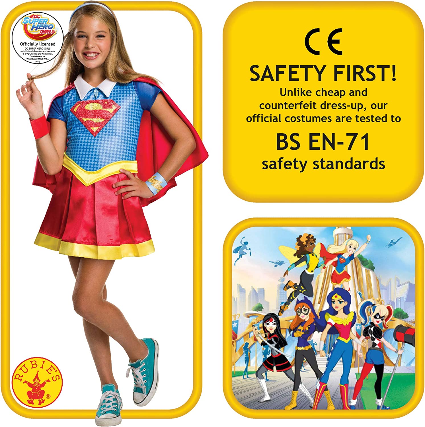 DC Super Héros Filles 620714 M Rubie's Deluxe Super Girl Costume (Taille M