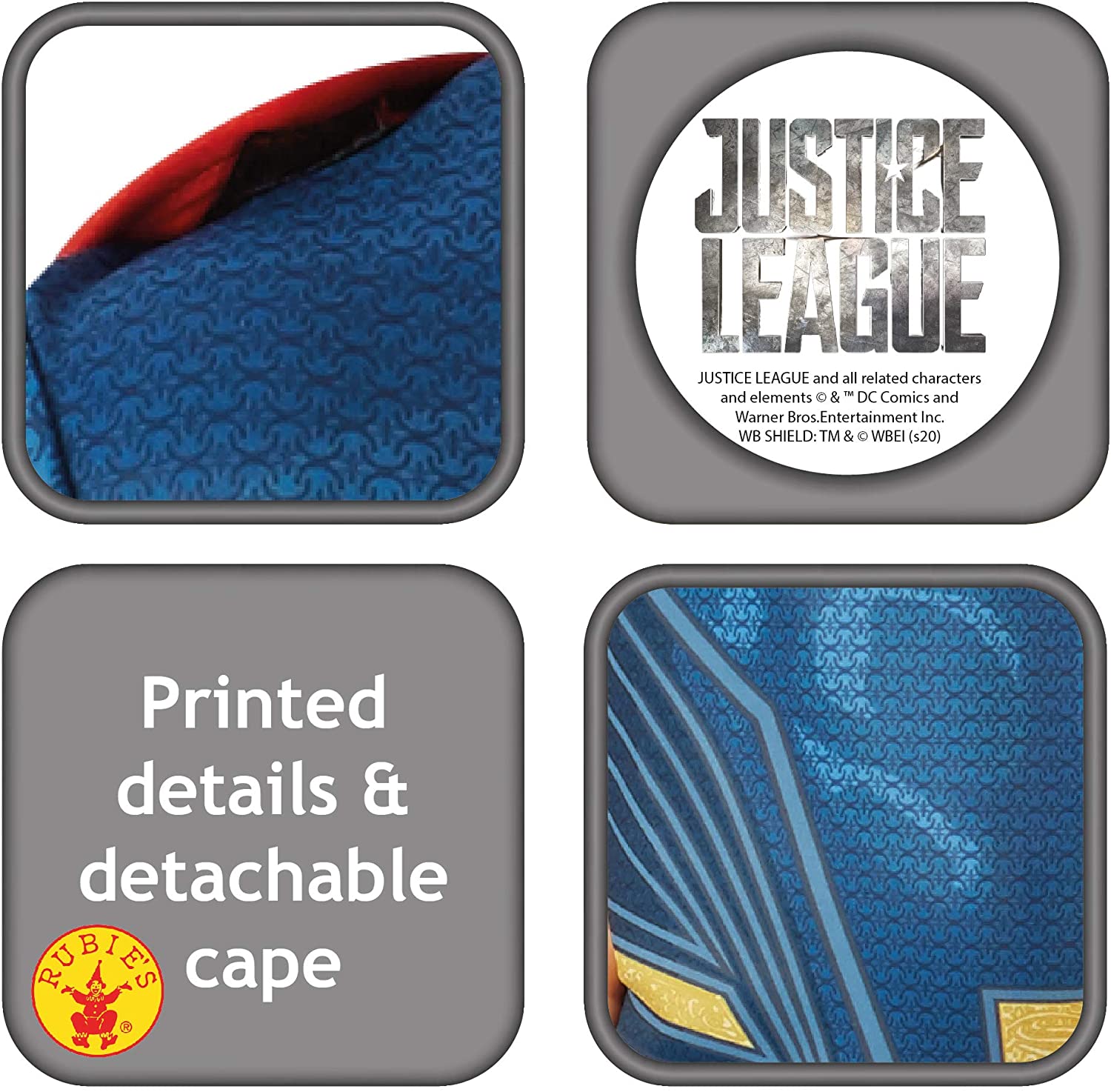 Rubie's Official DC Justice League Superman Kids Costume, Super Hero Fancy Dress