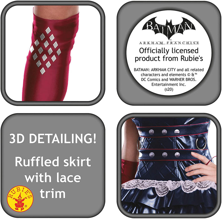 Rubie's Official Harley Quinn - Batman Arkham Costume Adult Ladies -size X-small