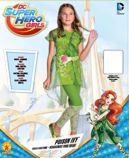 Rubie's Official DC Super Hero Girl's Deluxe Poison Ivy Costume, Kids Superhero Fancy Dress