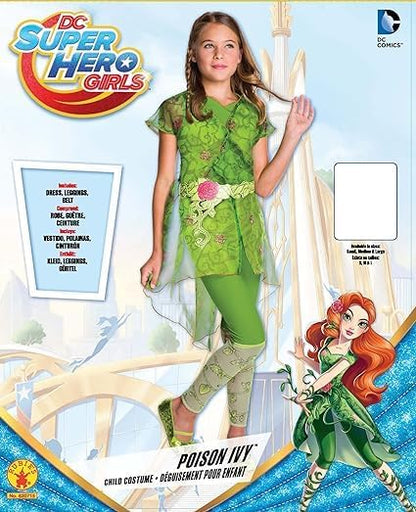 Rubie's Official DC Super Hero Girl's Deluxe Poison Ivy Costume, Kids Superhero Fancy Dress
