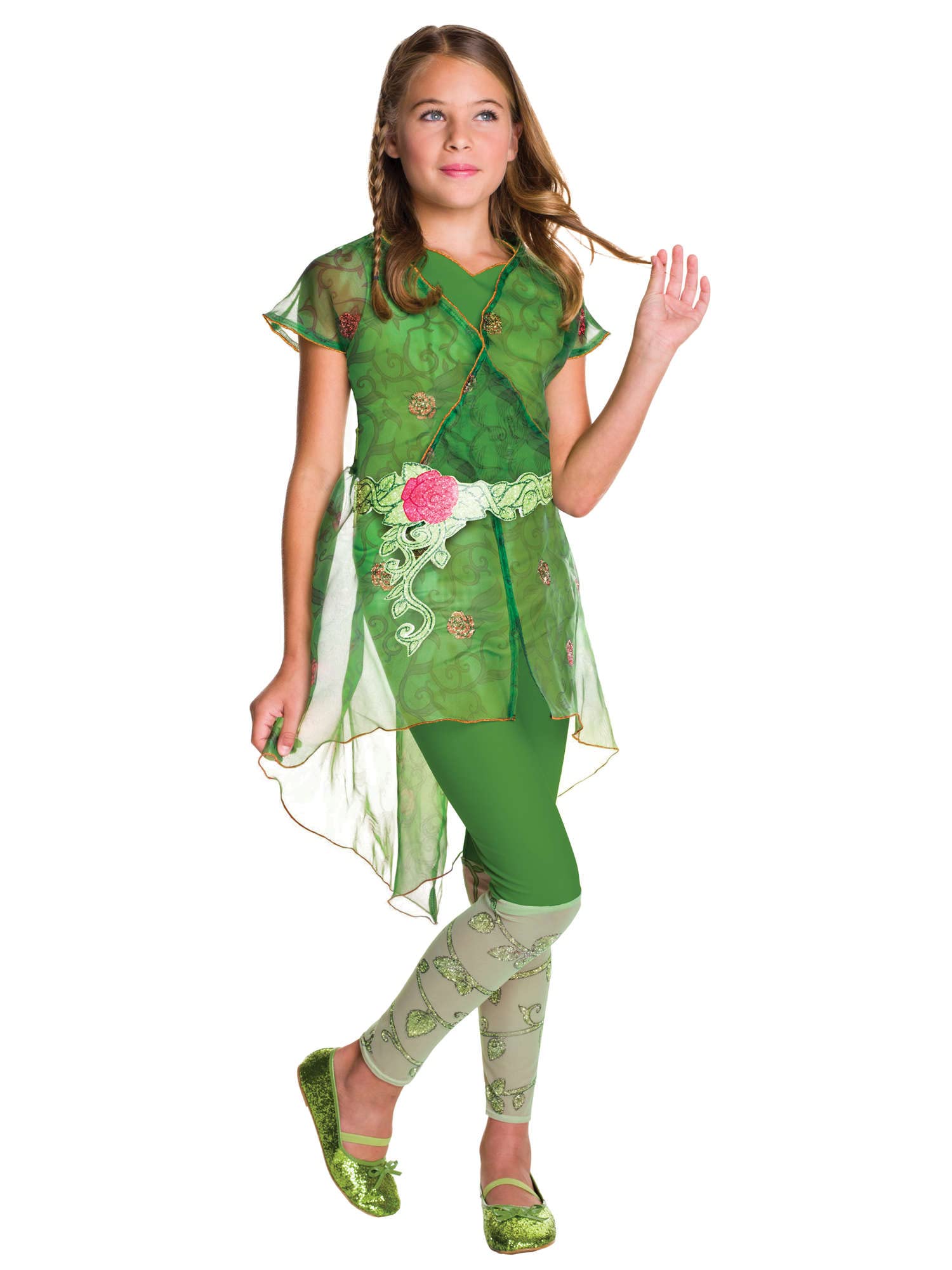 Rubie's Official DC Super Hero Girl's Deluxe Poison Ivy Costume, Kids Superhero Fancy Dress