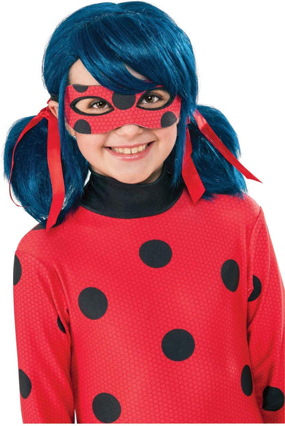 Rubie's Official Miraculous Lady Bug Wig, Childs One Size & Official Miraculous Ladybug Childs Clip-on Earrings and Yo-Yo Set, Fancy Dress Accessory Set