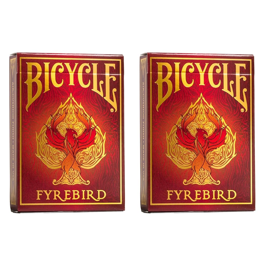 Bicycle Fyrebird Playing Cards - 1 Deck, Air Cushion Finish, Professional, Superb Handling & Durability, Great Gift For Card Collectors (Pack of 2) Standard (Pack of 2) Fyrebird