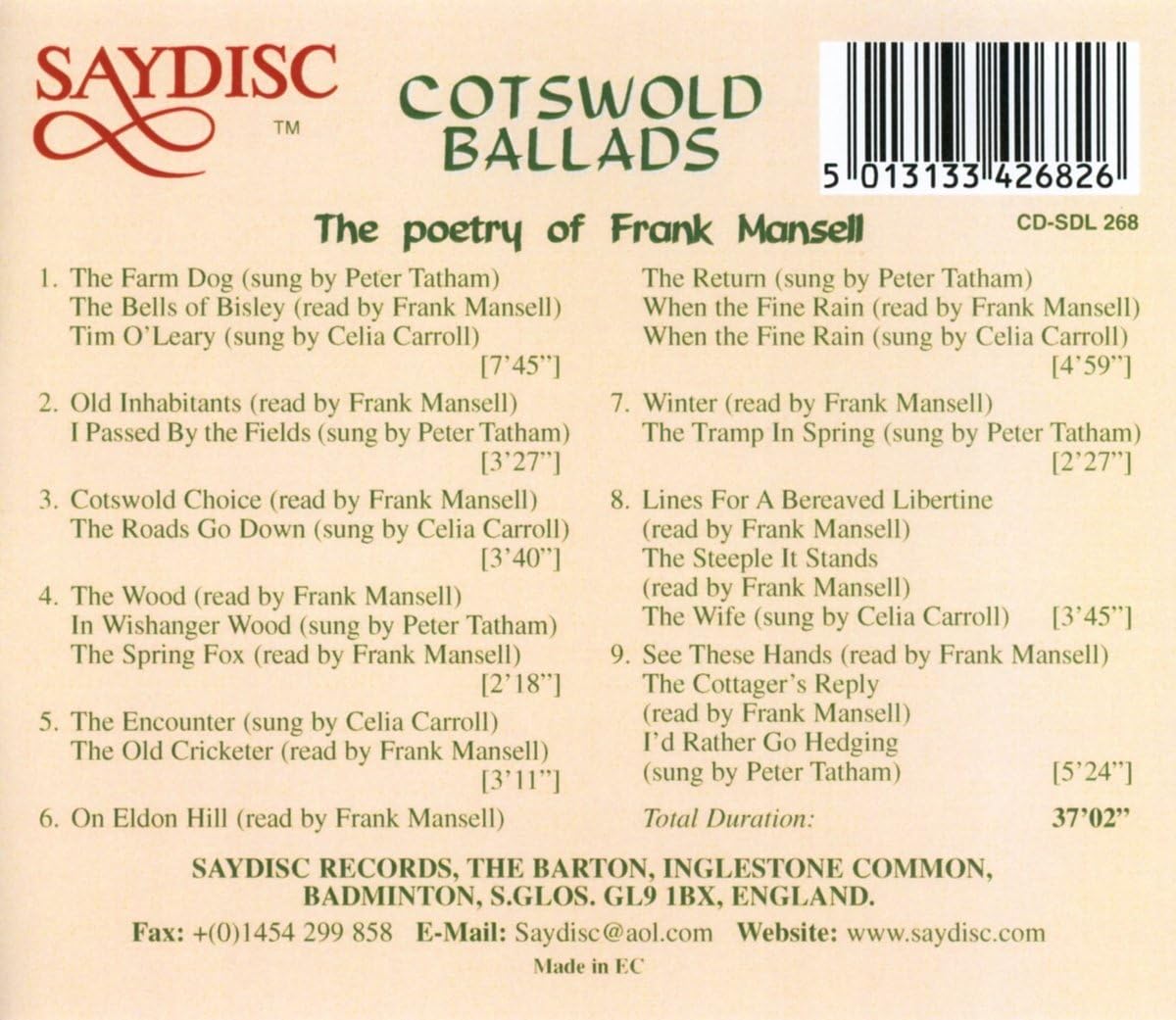 Cotswold Ballads - The Poetry of Frank Mansell (Tatham)