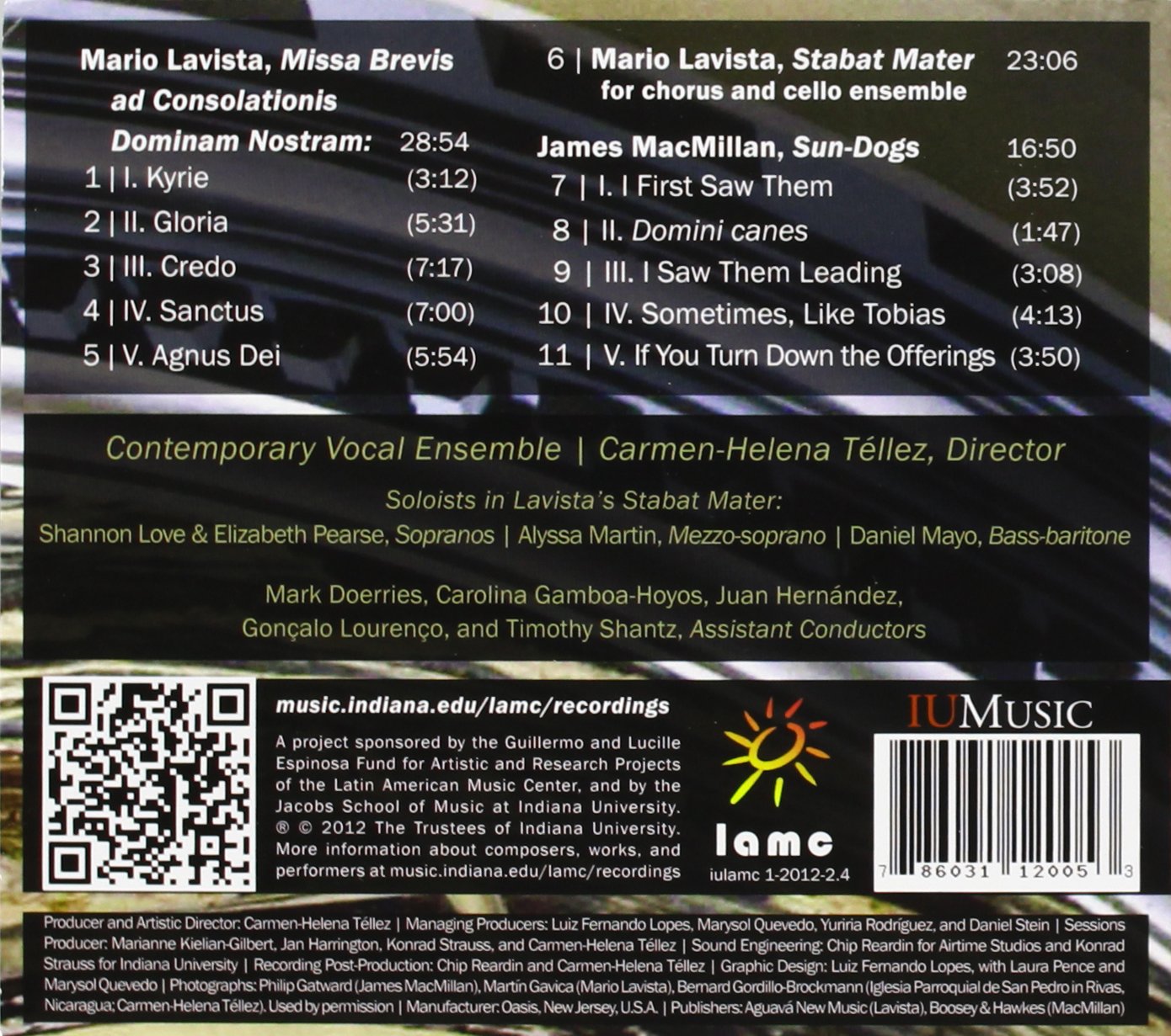 Mario Lavista Missa Brevis & Stabat Mater James