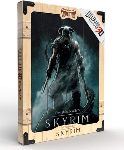Doctor Collector Skyrim Dragonborn Woodarts 3D-Edición Limitada, temática Colores Mezclados con Tonos terrosos, 25L x 9.5W cm (DCSKY03