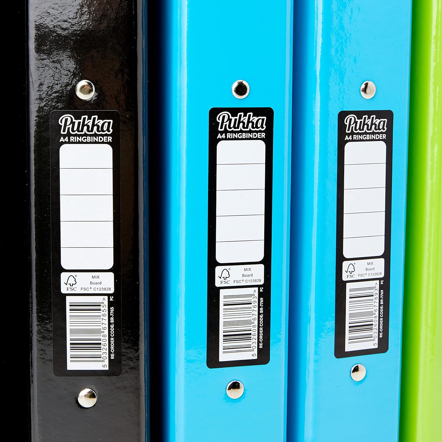 Pukka Brights Ring Binder, 2 O-Ring, A4, 25mm Rings, Assorted, Pack of 10