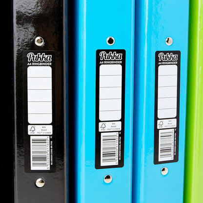 Pukka Brights Ring Binder, 2 O-Ring, A4, 25mm Rings, Assorted, Pack of 10