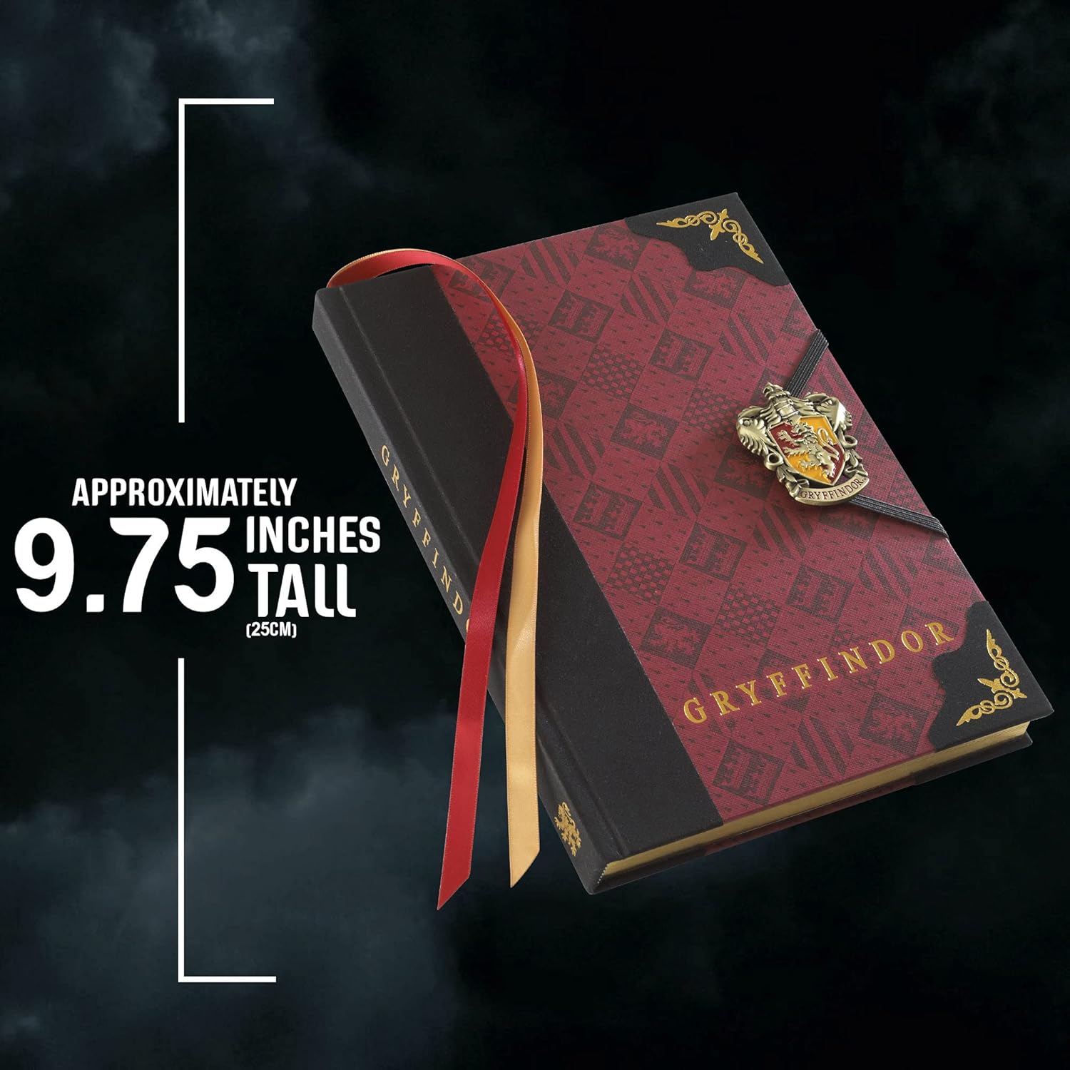 The Noble Collection Harry Potter Gryffindor Journal - 9.75in (25cm) Hardbound Lined with Gilded Edges and Die Cast Enameled Crest - Officially Licensed Film Set Movie Props Gifts
