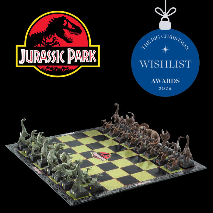The Noble Collection Jurassic Park Chess Set - 32 Highly Detailed Plastic Chess Pieces - Officially Licensed Jurassic Park Film Set Movie Game Gifts