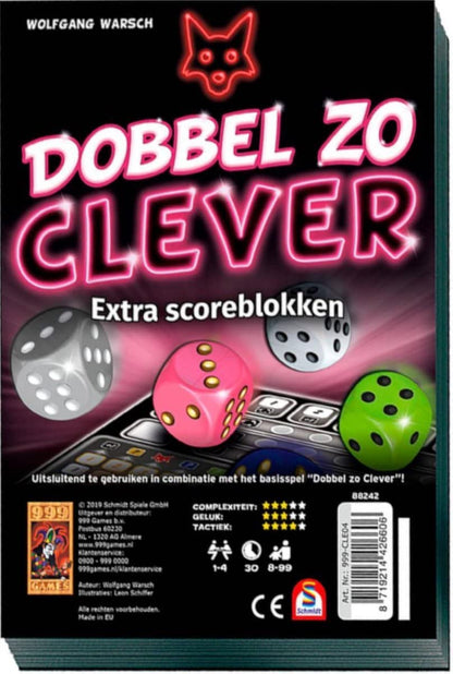 Unbekannt 999 Games spel Dobbel zo Clever Scoreblok