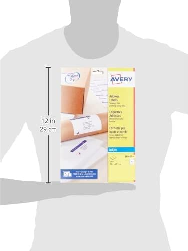 Avery Self Adhesive Parcel Shipping Labels, Inkjet Printers, 8 Labels Per A4 Sheet, 200 labels, QuickDRY (J8165), Multi