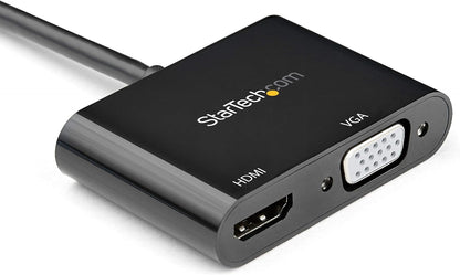 StarTech.com DisplayPort to HDMI VGA Adapter - DisplayPort 1.2 HBR2 to HDMI 2.0 (4K 60Hz) or VGA 1080p Converter Dongle - DP to HDMI or VGA Monitor Adapter - Digital Video Display Adapter (DP2VGAHD20