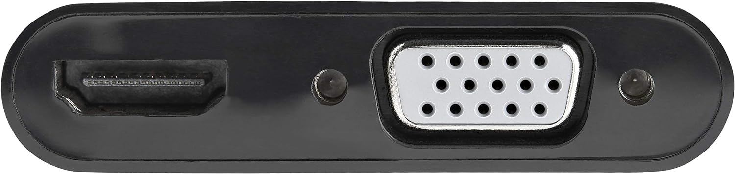 StarTech.com DisplayPort to HDMI VGA Adapter - DisplayPort 1.2 HBR2 to HDMI 2.0 (4K 60Hz) or VGA 1080p Converter Dongle - DP to HDMI or VGA Monitor Adapter - Digital Video Display Adapter (DP2VGAHD20