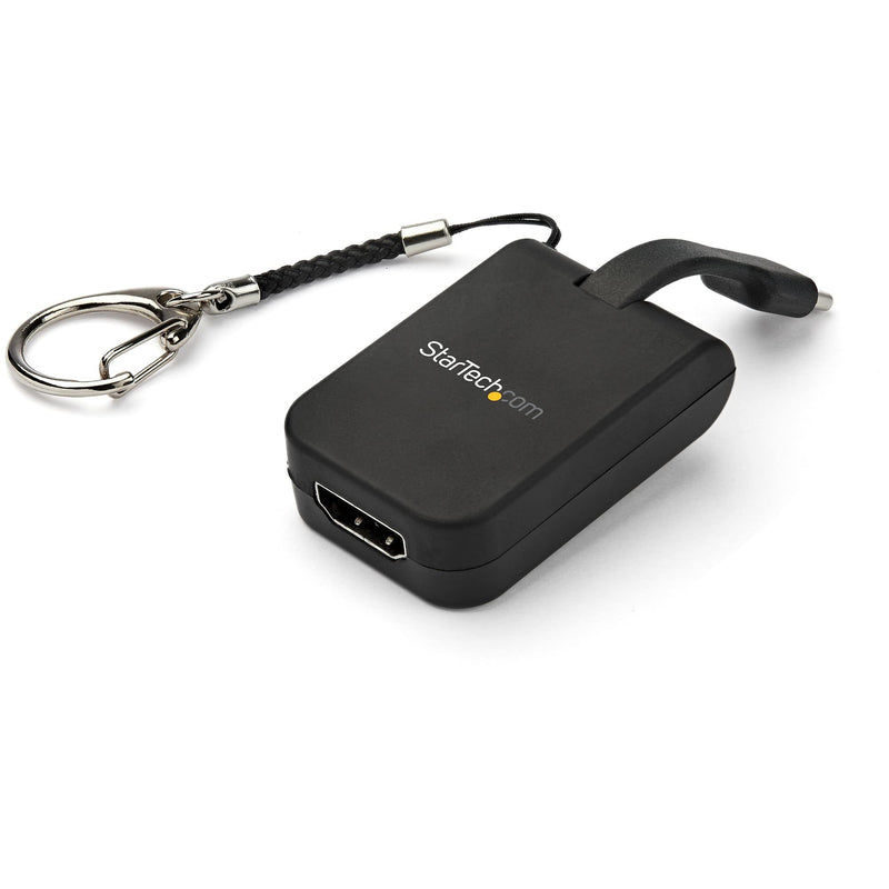 StarTech.com Compact USB C to HDMI Adapter - 4K 30Hz USB Type-C to HDMI Video Display Converter with Keychain Ring - USB-C DP Alt Mode to HDMI Monitor Dongle - Thunderbolt 3 Compatible (CDP2HDFC